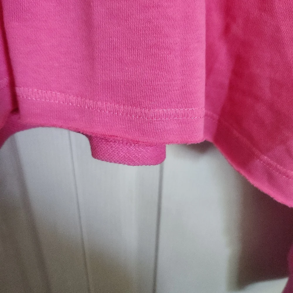 Adidas Cropped Oversized Hoodie XL 20/22 Pink Athleisure Street Style - Picture 9 of 12